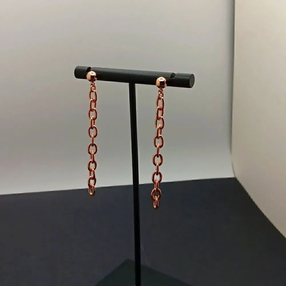 New‎ Dozzior Gold Tone Chain Link Earrings Dozzior New With Box